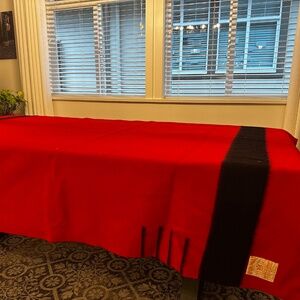 Hudson’s Bay 4 Point Wool Blanket | Red & Black Stripe | Vintage